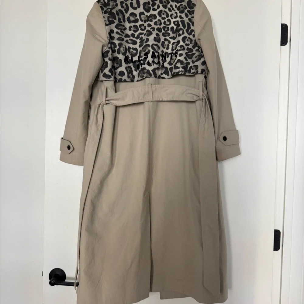 All Saints Cream Trench Coat - Picture 7 of 9